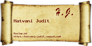 Hatvani Judit névjegykártya