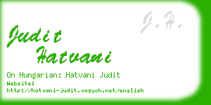 judit hatvani business card